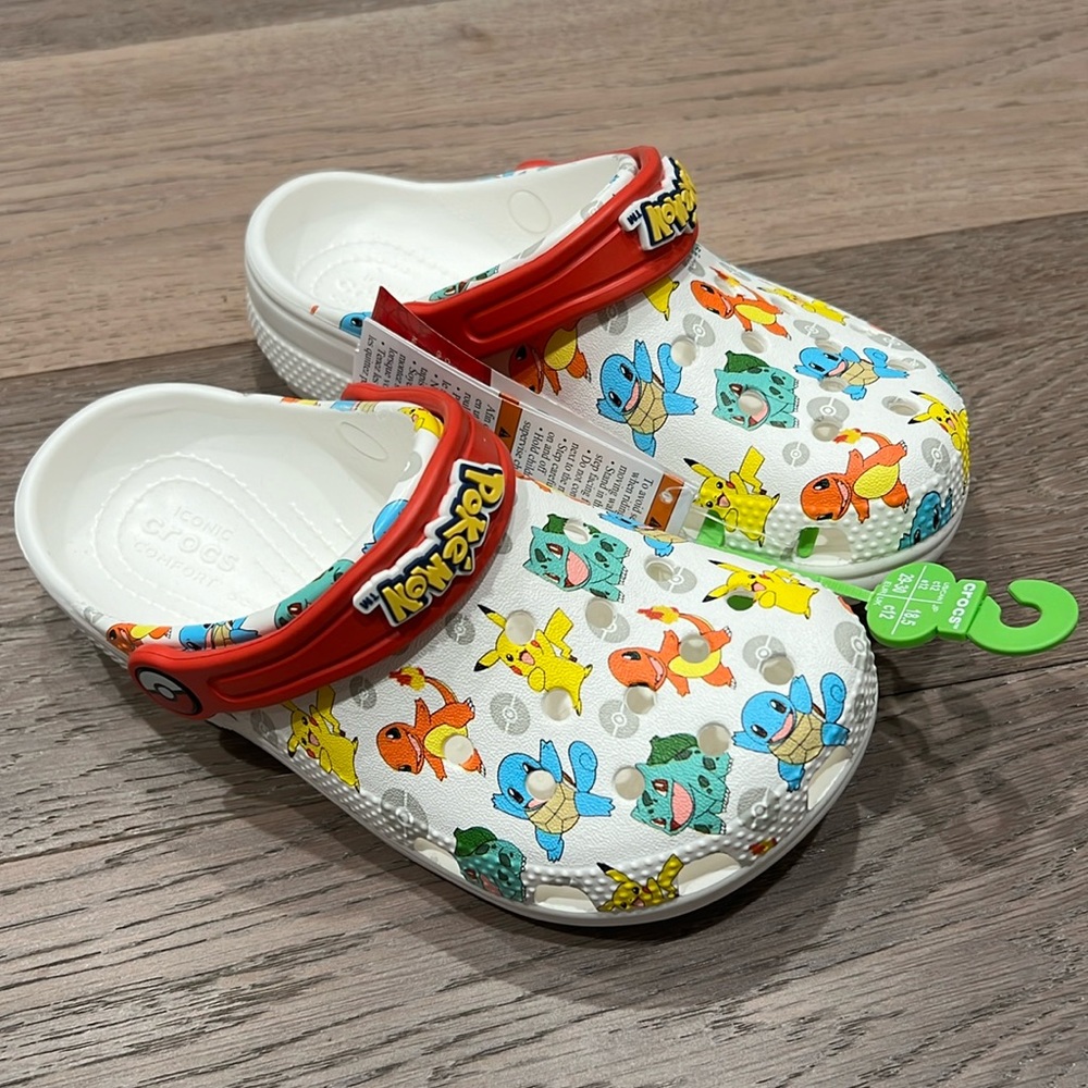 Pokémon crocs in kids size 12.